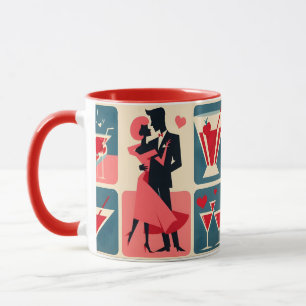 Mug Valentine Couple de danse Mid Century Modern