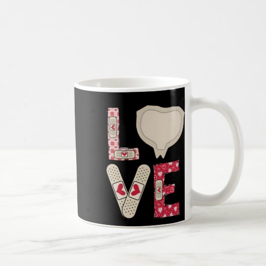 Mug Valentine Day Médicale Plaster Patch Funny Wound C (Droite)