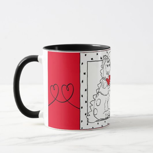 Mug Valentine Dino Love Combo Blanc (Gauche)