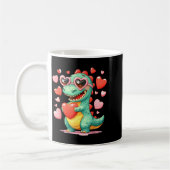 Mug Valentine Dinosaur Trex Holding Heart Girl Sunl Bo (Gauche)
