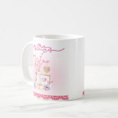 Mug Valentine Doughnut Vase Branches Remplies Coeurs (Devant gauche)