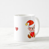 Mug Valentine Elf avec coeur et monogramme (Devant droit)