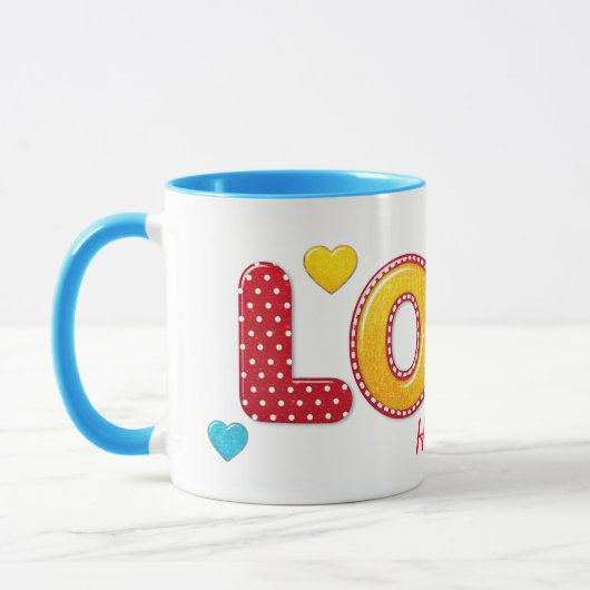 Mug Valentine Fun 3D Mix and Match NOM PERSONNALISÉ (Gauche)