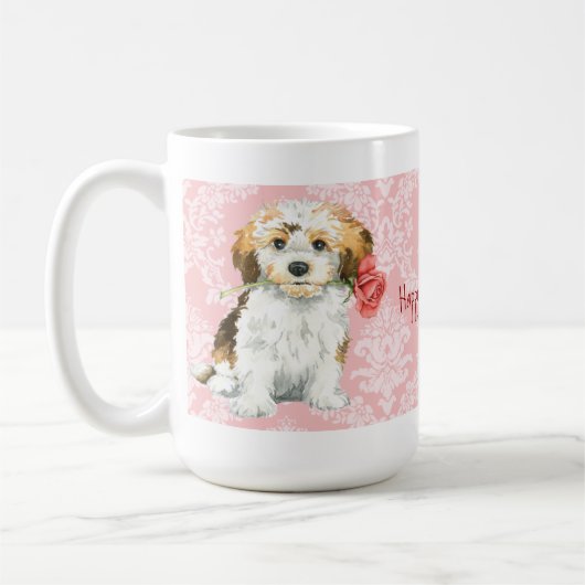 Mug Valentine Havanese rose (Gauche)