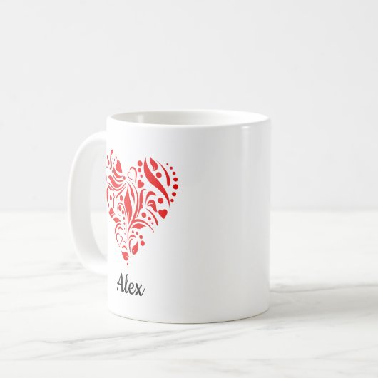 Mug Valentine Heart Love Customizable (Devant gauche)