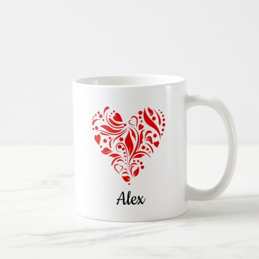 Mug Valentine Heart Love Customizable (Droite)