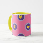 Mug Valentine Heart Pattern with Circles – Cute Pink (Devant gauche)