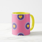 Mug Valentine Heart Pattern with Circles – Cute Pink (Devant droit)