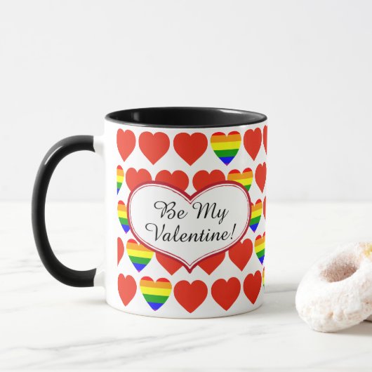 Mug Valentine Hearts (Avec donut)