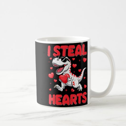Mug Valentine I Steal Hearts Trex Dino Toddler Kids Ba (Droite)