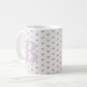 Mug Valentine Love Hearts Purple Monogramme (Devant gauche)