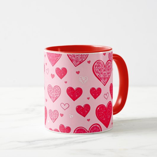 Mug Valentine Love-Valentine Coeurs (Devant droit)