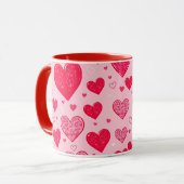 Mug Valentine Love-Valentine Coeurs (Devant gauche)