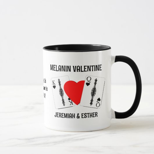 Mug Valentine MELANIN QUEEN KING CARTES DE JEU Couples (Droite)