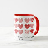 Mug Valentine mignonne amour doux coeur rouge motif (Devant droit)