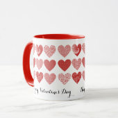 Mug Valentine mignonne amour doux coeur rouge motif (Devant gauche)