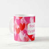 Mug Valentine Multi Hearts Motif Rose meilleur ami (Devant gauche)