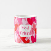 Mug Valentine Multi Hearts Motif Rose meilleur ami (Centre)