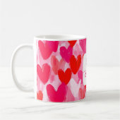 Mug Valentine Multi Hearts Motif Rose Meilleur Enseign (Gauche)