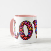 Mug Valentine Pink Love Design Emoji (Devant gauche)
