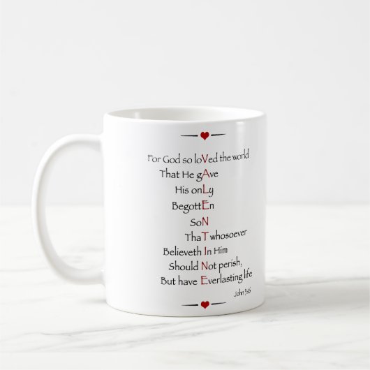 Mug VALENTINE - Pour Dieu si aimé le monde (Gauche)