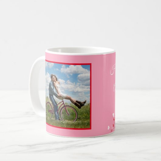 Mug Valentine rose Personnaliser cadeau MODÈLE PHOTO (Devant gauche)