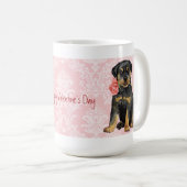Mug Valentine Rose Rottweiler (Devant droit)
