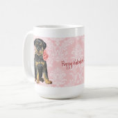 Mug Valentine Rose Rottweiler (Devant gauche)