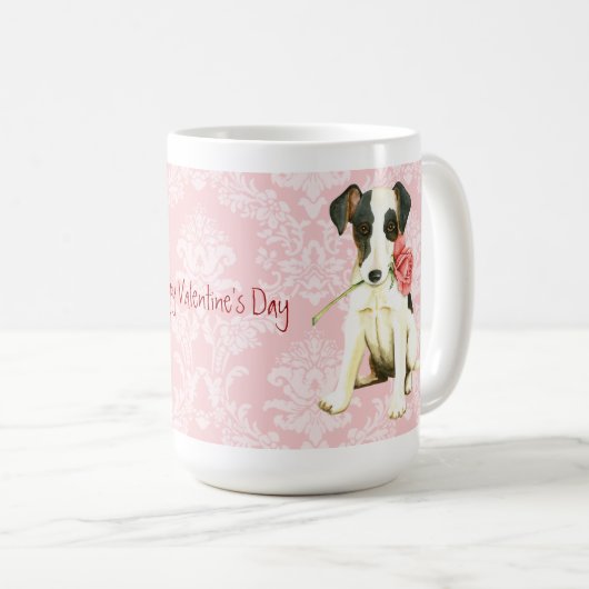 Mug Valentine Rose Smooth Fox Terrier (Devant droit)