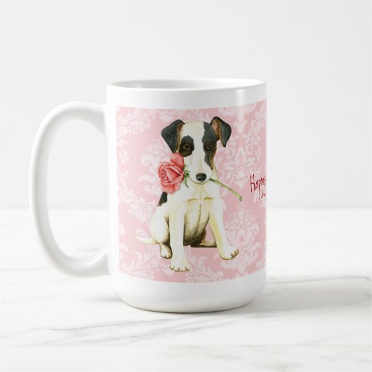 Mug Valentine Rose Smooth Fox Terrier (Gauche)