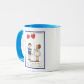 Mug Valentine vintage enfants avec des ballons (Devant gauche)