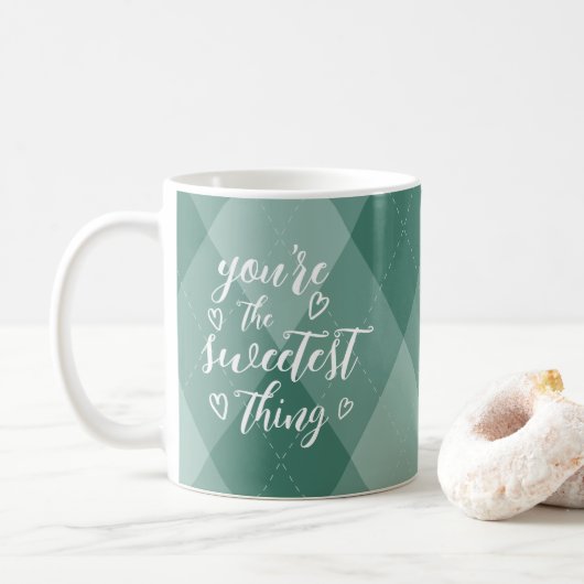 Mug Valentine Vous êtes le Jacquard vert le plus doux (Avec donut)