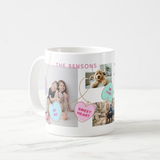 Mug Valentines 4 Photo Collage (Devant gauche)