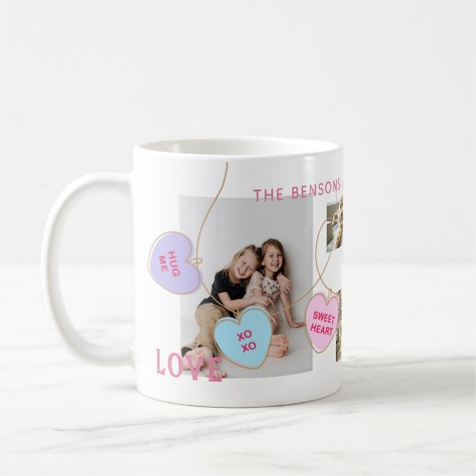Mug Valentines 4 Photo Collage (Gauche)
