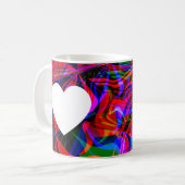 Mug Valentines Abstrait Psychédélique Coloré Rouge (Devant gauche)