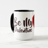Mug Valentine's Be My Valentine Heart Custom White (Devant gauche)