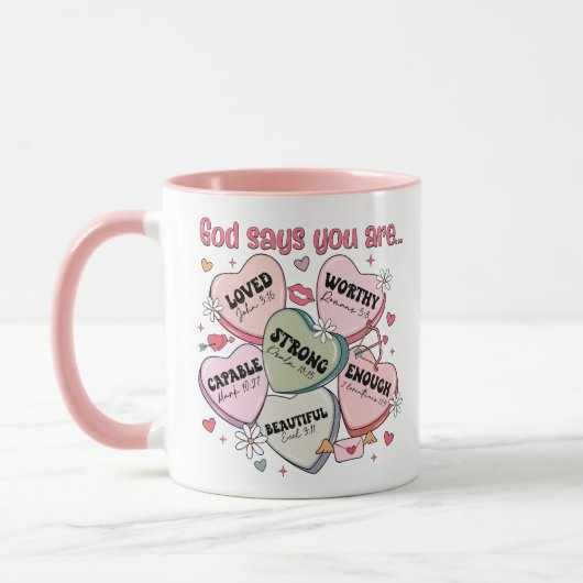 Mug Valentine's Candy Hearts Christian (Gauche)