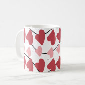 Mug Valentines Coeurs Doodles Dots Motif (Devant gauche)