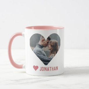 Mug Valentines Couple Heart Photo personnalisée person