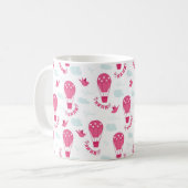 Mug Valentine's Day ballons Oiseaux Aimer Motif rose (Devant gauche)