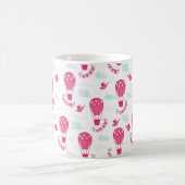Mug Valentine's Day ballons Oiseaux Aimer Motif rose (Centre)