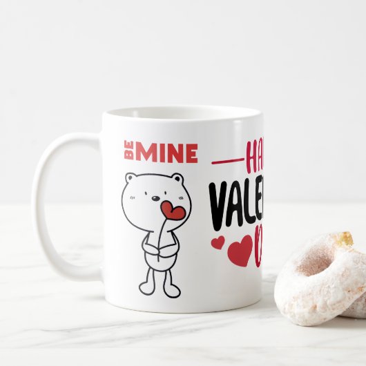 Mug Valentine's Day Bear Love Heart (Avec donut)