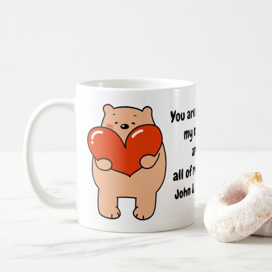 Mug Valentine's Day Bear Love Heart (Avec donut)