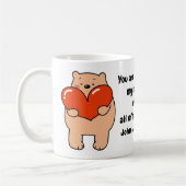 Mug Valentine's Day Bear Love Heart (Gauche)