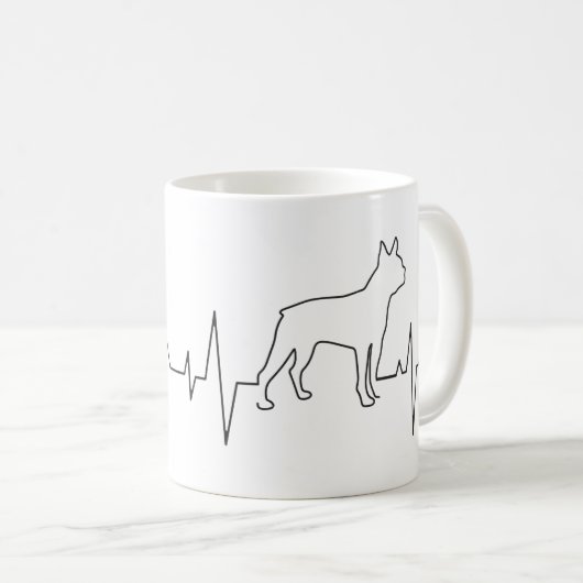 Mug Valentine's Day Boston Terrier Amoureux des chiens (Devant droit)