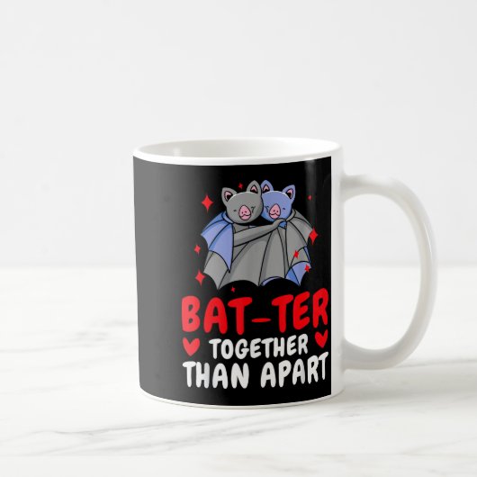 Mug Valentine's Day Cuddling Cute Bats Couple Bat Vale (Droite)