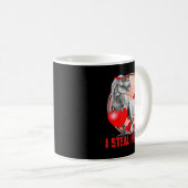Mug Valentines Day Dinosaur T Rex I Steal Hearts Funny (Devant droit)