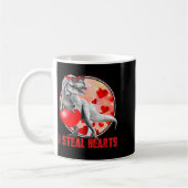 Mug Valentines Day Dinosaur T Rex I Steal Hearts Funny (Gauche)