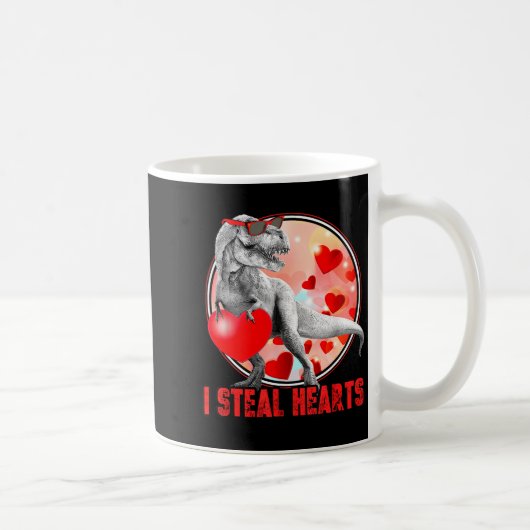 Mug Valentines Day Dinosaur T Rex I Steal Hearts Funny (Droite)
