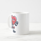 Mug Valentines Day Heart Football Player Team Srts  (Devant gauche)